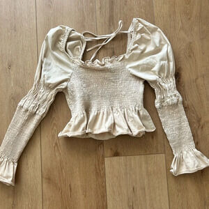 Topshop blouse size 12 US in tan